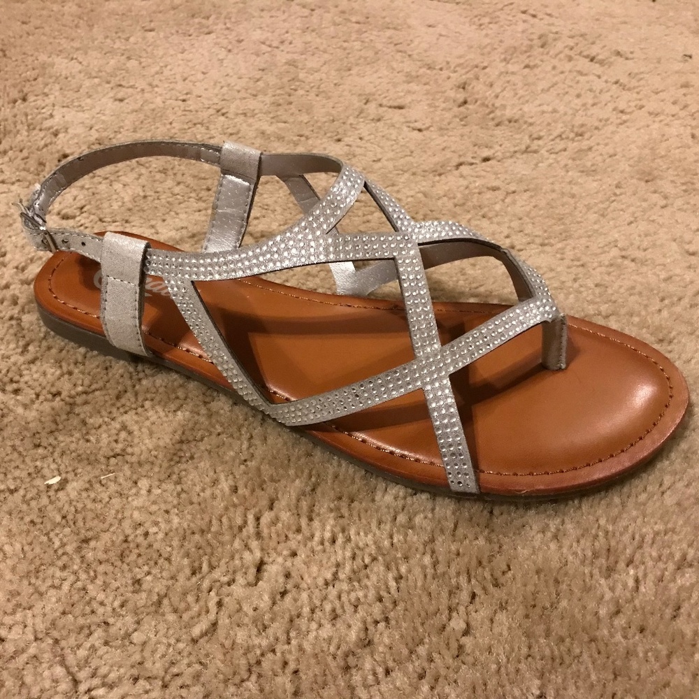 Candie’s Silver Metallic Sandals